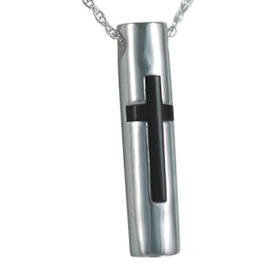 Cylinder with Cross Cremation Pendant III